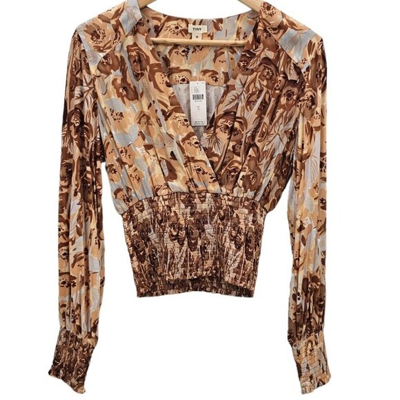 Anthropologie Tiny Womens Small‎ Valentina Long-Sleeve Printed Surplice Top NWT - Picture 3 of 13
